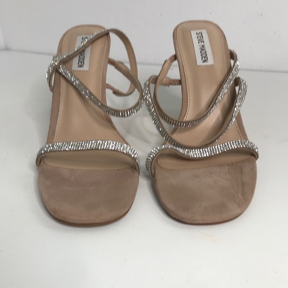 Steve Madden Snappy Strappy Crystal Heels Womens 8 - Picture 1 of 7